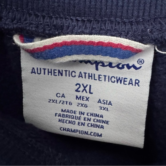 Champion mens dark blue spell out graphic sweatpants joggers Size 2XL - Picture 4 of 7